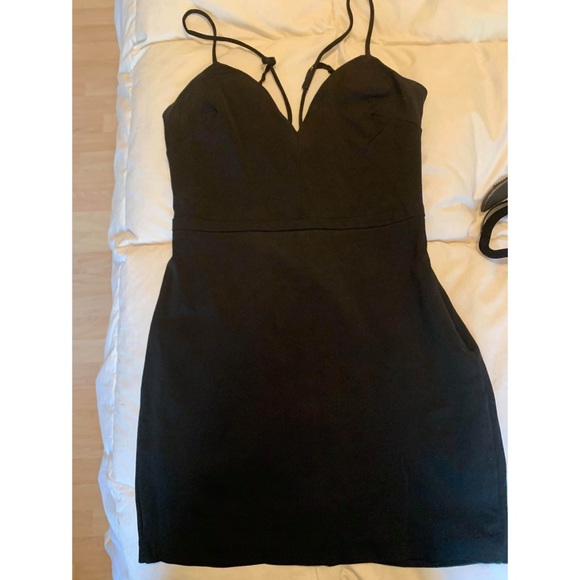 black tight fitted dress